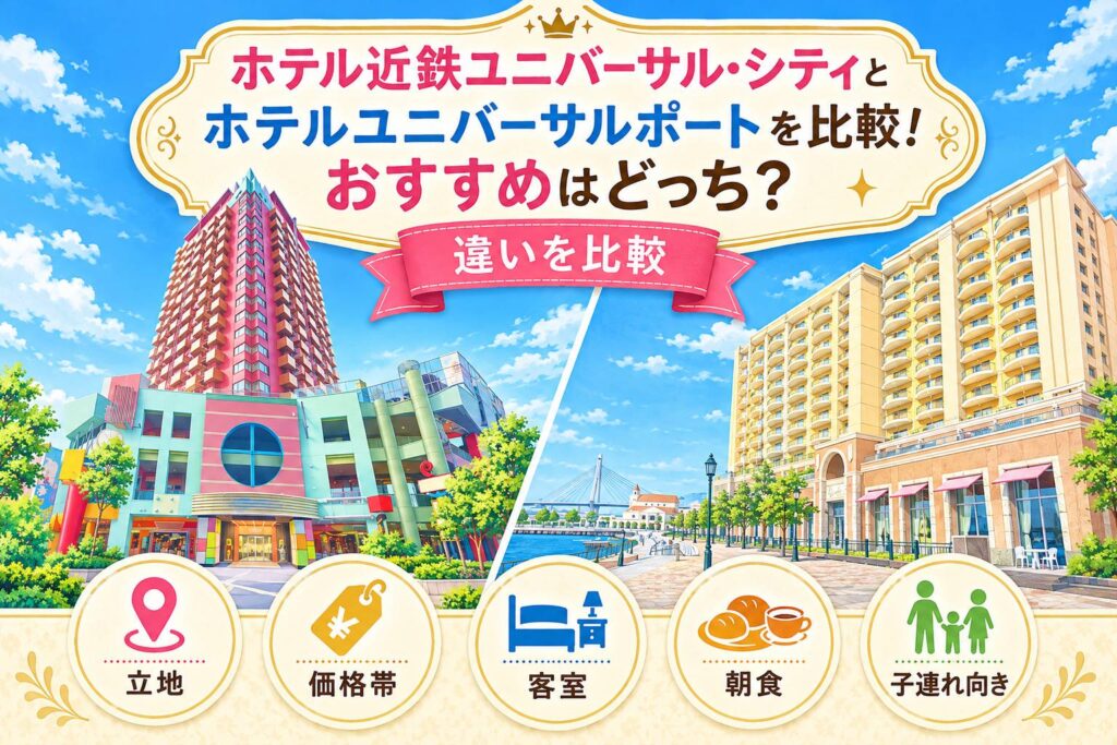 ホテル近鉄ユニバーサル・シティとホテルユニバーサルポートの比較