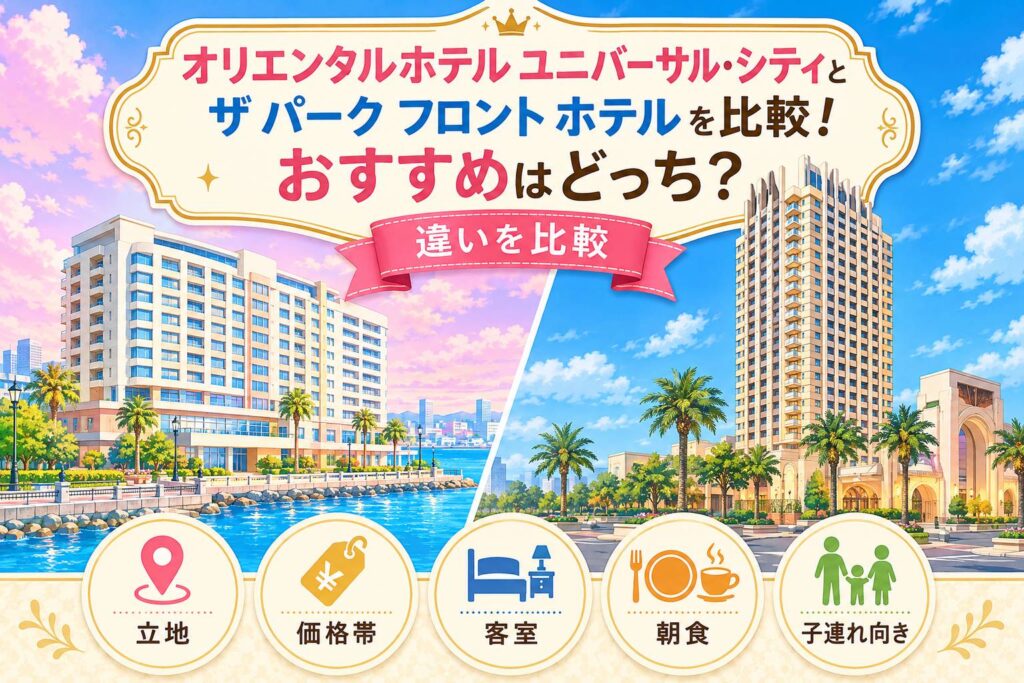 オリエンタルホテル ユニバーサル・シティとザ パーク フロント ホテルの比較